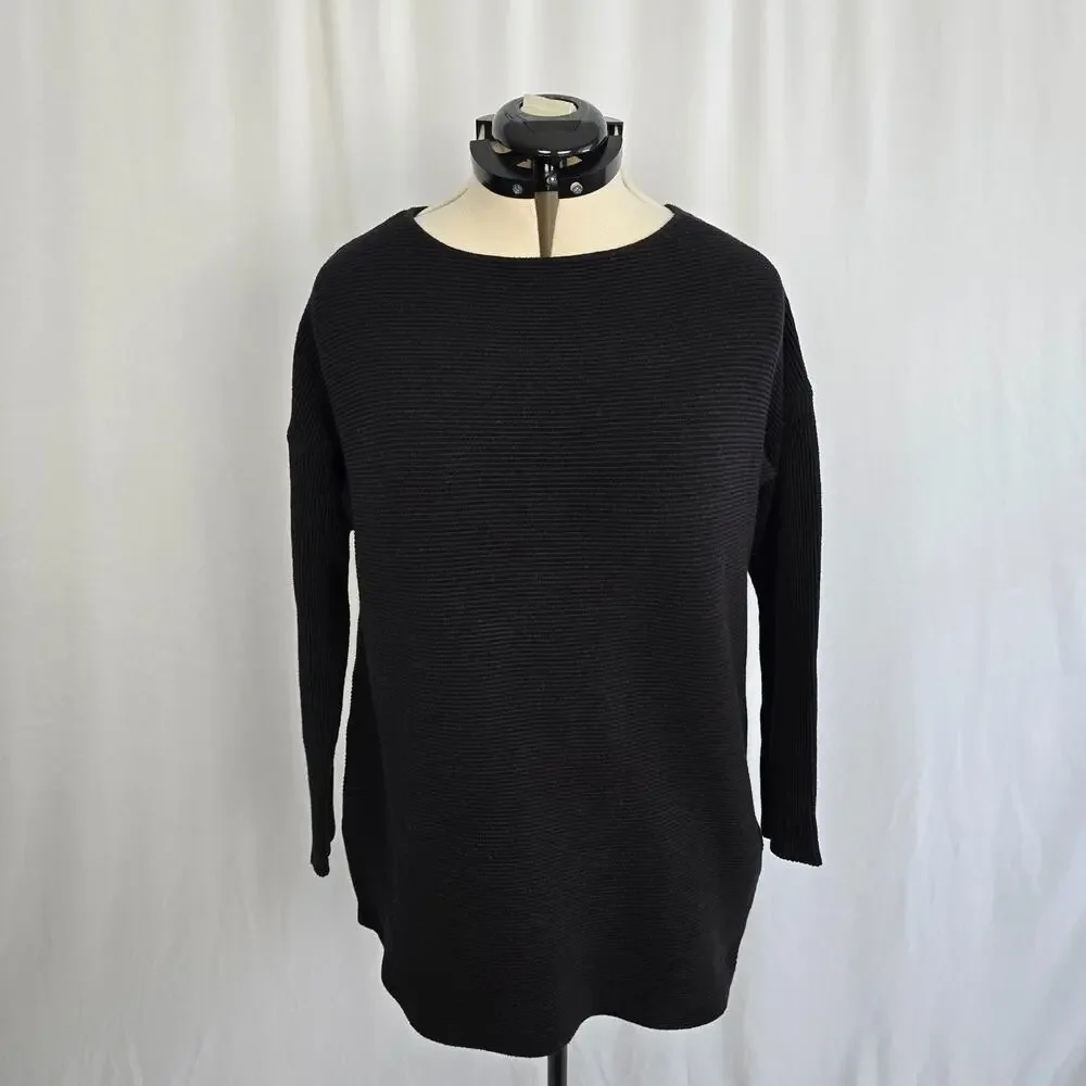 Ophelia Roe Sweater Women's XL Black Side Zipper Accent